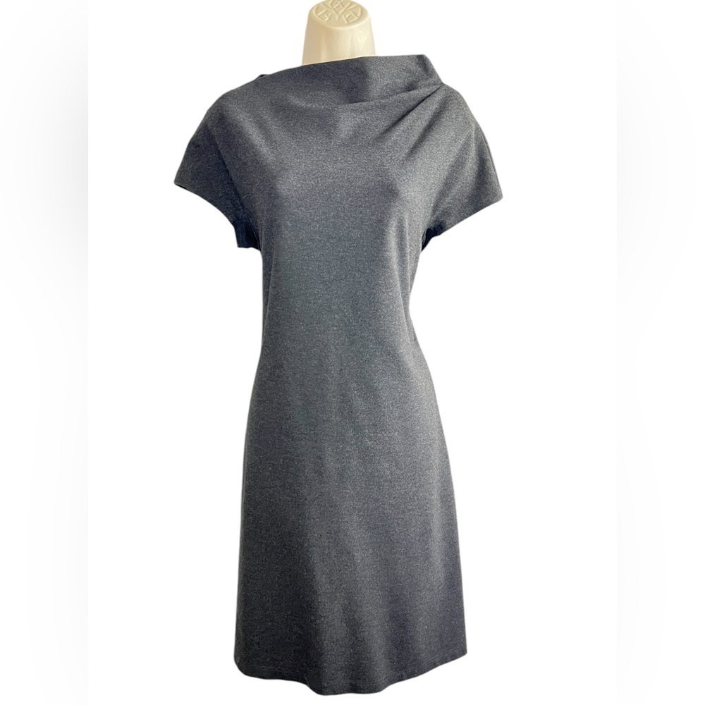 Lafayette 148 New York Metallic Charcoal Sheath Dress